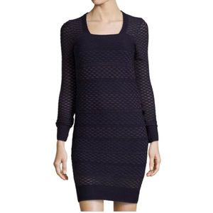 Missoni M Sweater Dress Square Neck Jacquard Black